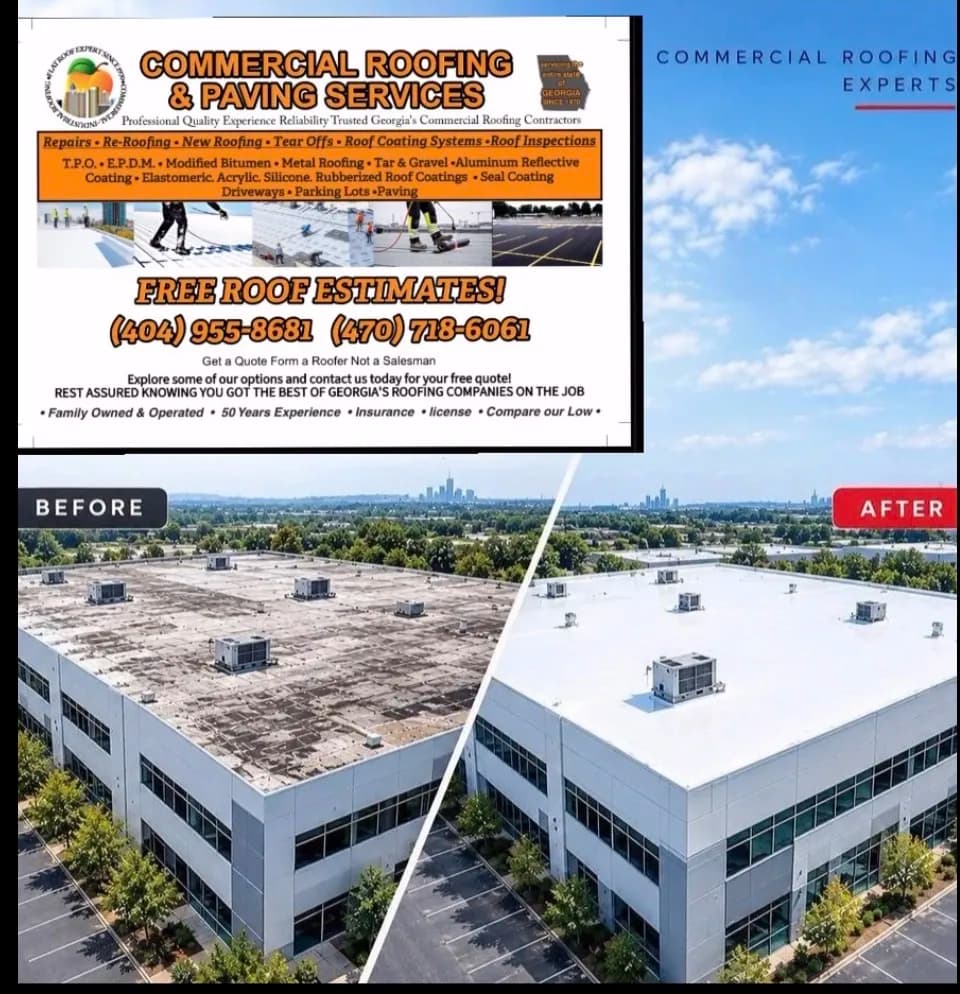 Brand-New TPO Roofing System Installed on Atlanta Commercial Building image